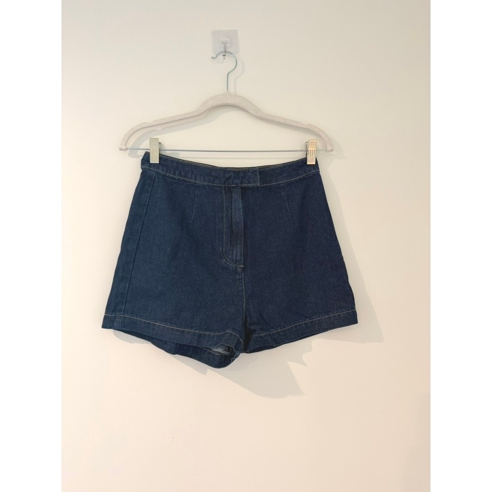 Commense High-Waisted Tailored Cut Dark Wash Denim Shorts Size S